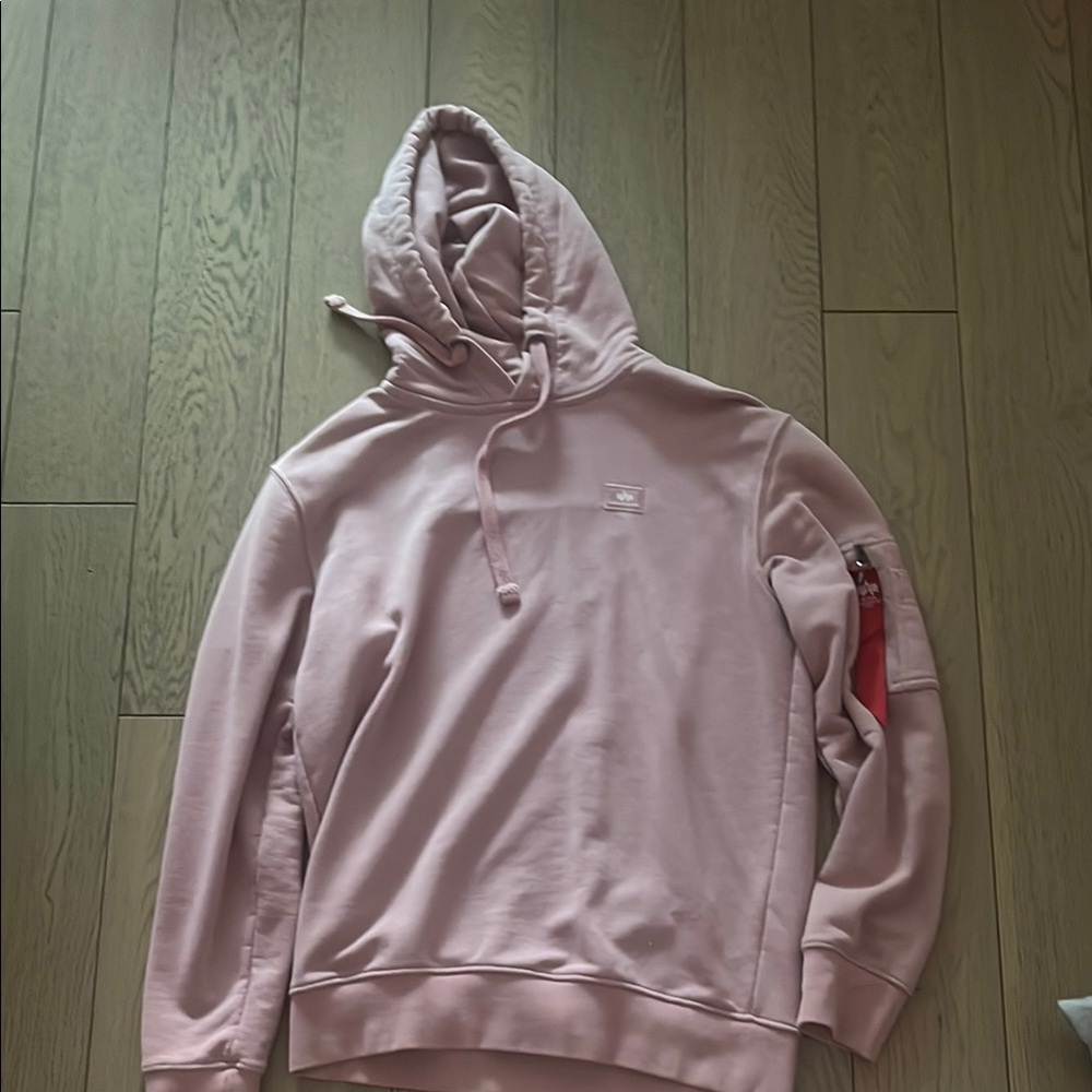 Alpha Industries Pink Pullover Hoodie Sweatshirt
